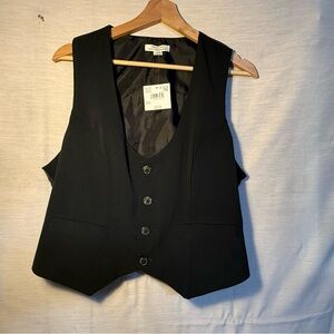 American Eagle Black Tailored Button Vest NWT Women’s XL